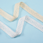 100% Cotton Lace Trim Embroidered White Scalloped Sewing Apparel Trims