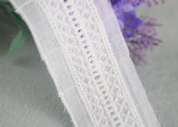 Flat Cotton Lace Trim With Linear Lace Pattern By The Yard For Garment Designer