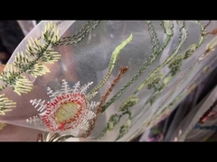 Kleurrijke Tule Stof Kant Hoge Kleurechtheid 130 cm Borduurwerk