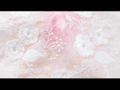 Zachte mesh tule kanten rand kleurrijke bloem borduurwerk kant trimmen