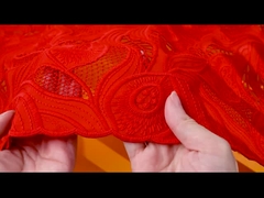 Versier Kant 100% Polyester Wit Borduurwerk Oogje Kant Trim