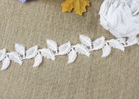 Milk Silk Water Soluble Chemical Polyester Lace Trim For Dresses Feather Pattern