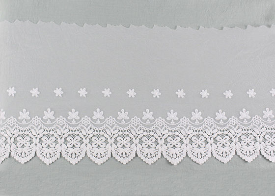 Embroidered Nylon Dying Lace Fabric Bilateral Symmetry Lace