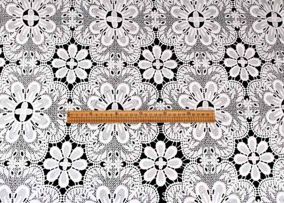 Venice Guipure Cotton Lace Fabric Embroidered Flower Water Soluble